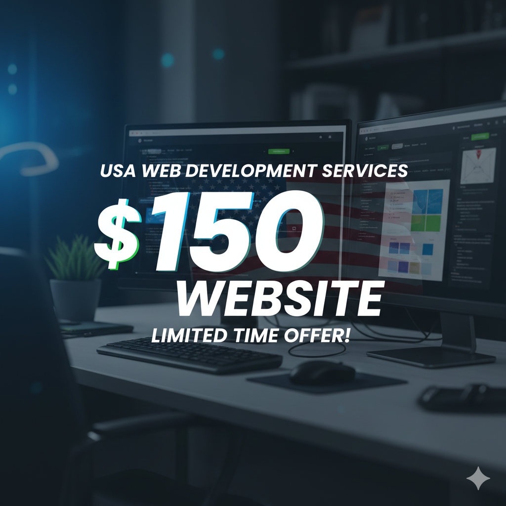 Web Development Services in USA Just in $150: 7 Wins webdevelopment services in USA