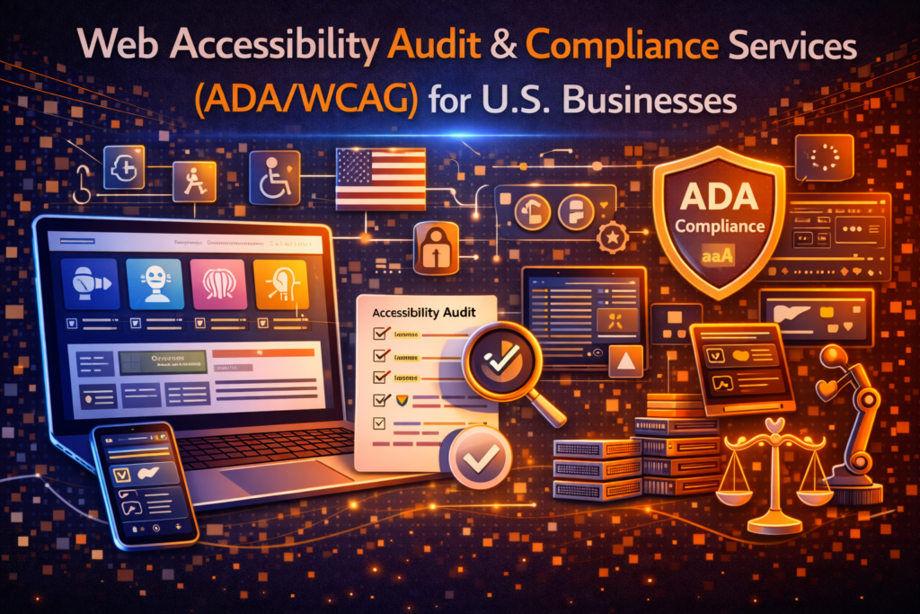 Web Accessibility Audit & Compliance Services (ADA/WCAG) for U.S. Businesses are no longer a “nice-to-have.” If your website is part of how customers discover, evaluate, and buy—accessibility directly impacts revenue, brand trust, and legal risk. The modern web is full of subtle barriers: menus that can’t be opened without a mouse, form errors that aren’t announced by screen readers, low-contrast buttons that disappear on mobile outdoors, modals that trap keyboard focus, and PDFs that look polished but are invisible to assistive technologies. Web Accessibility Audit & Compliance Services (ADA/WCAG) for U.S. Businesses