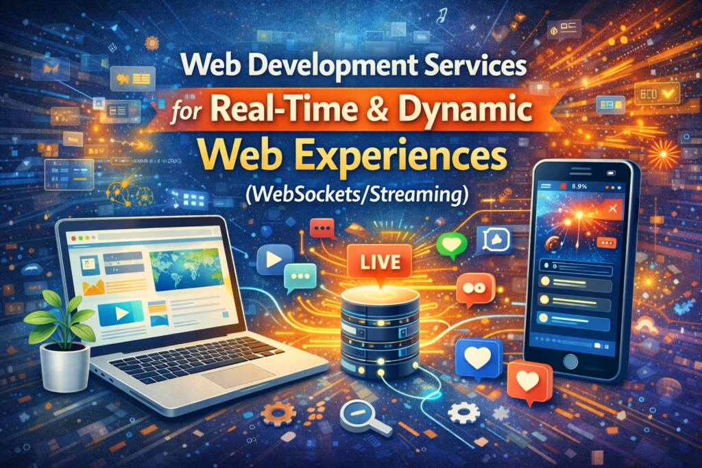 Web Development Services for Real-Time & Dynamic Web Experiences (WebSockets/Streaming) are increasingly in demand because user expectations changed. People don’t just want “a website” anymore—they want live experiences: instant updates, real-time dashboards, collaborative workflows, live order status, streaming logs, chat support, live inventory changes, notifications, and AI-driven progress feedback. The moment your product feels stale or laggy, users lose trust and momentum. Web Development Services for Real-Time & Dynamic Web Experiences (WebSockets/Streaming)