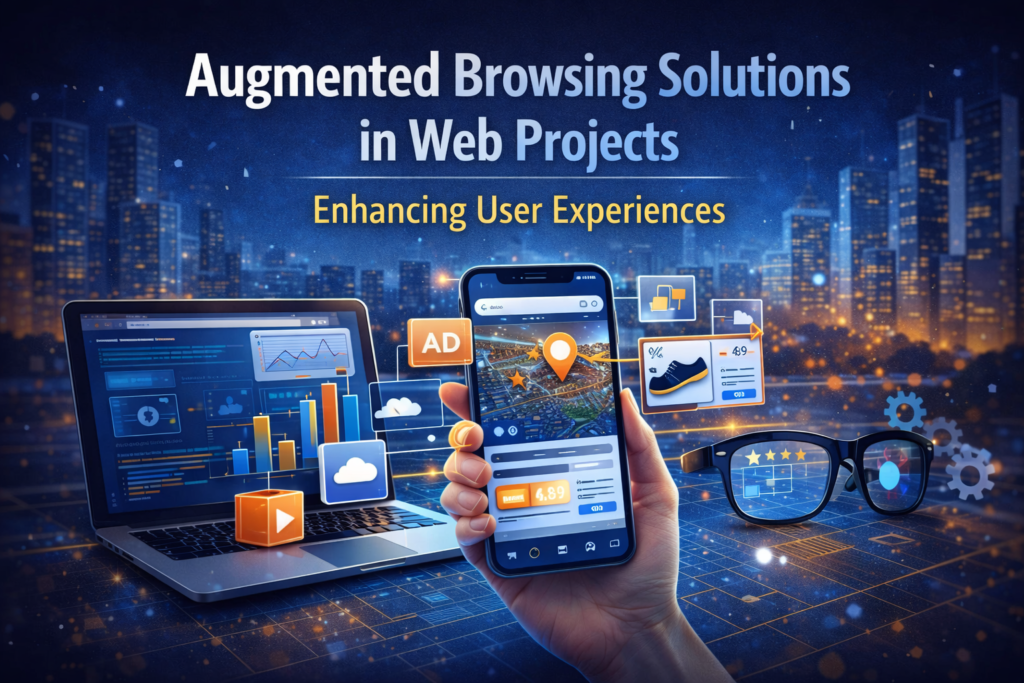 Augmented Browsing Solutions in Web Projects: Enhancing User Experiences is about making websites feel less like static pages and more like helpful environments. Your users already browse with goals: find a product, compare options, understand a service, get a quote, book a time, submit a form, or learn something quickly. The problem is that traditional websites make users do too much of the work—scrolling, guessing, re-reading, hunting for details, and bouncing between tabs. Augmented Browsing Solutions in Web Projects: Enhancing User Experiences