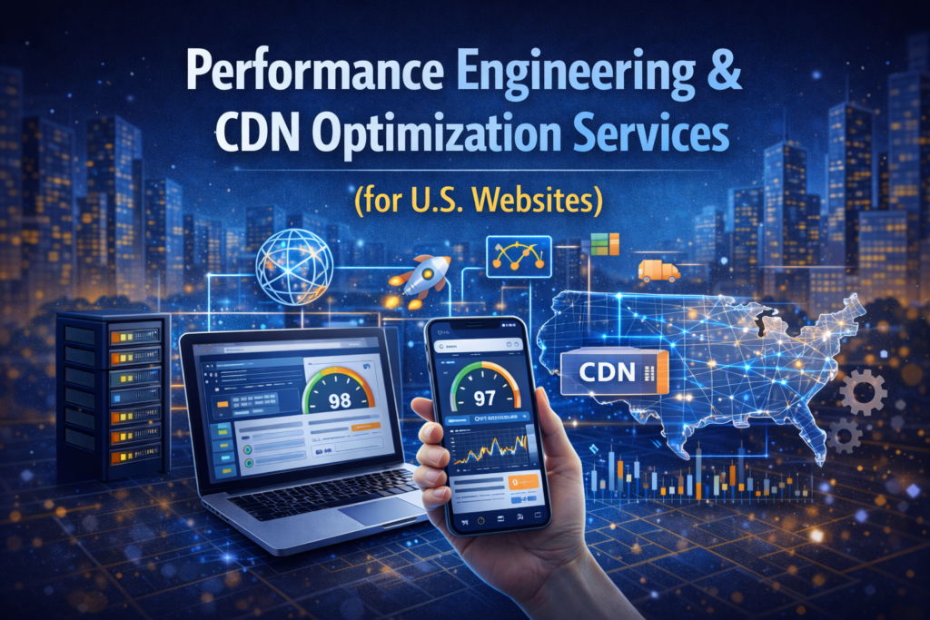 Performance Engineering & CDN Optimization Services for U.S. Websites exist because speed is not a “nice-to-have” anymore—it is a revenue lever. In the U.S. market, users bounce fast, competitors are one click away, and performance expectations are shaped by the best apps and retailers people use daily. If your website feels slow, it feels less trustworthy. And when your site feels less trustworthy, conversions drop. Performance Engineering & CDN Optimization Services for U.S. Websites