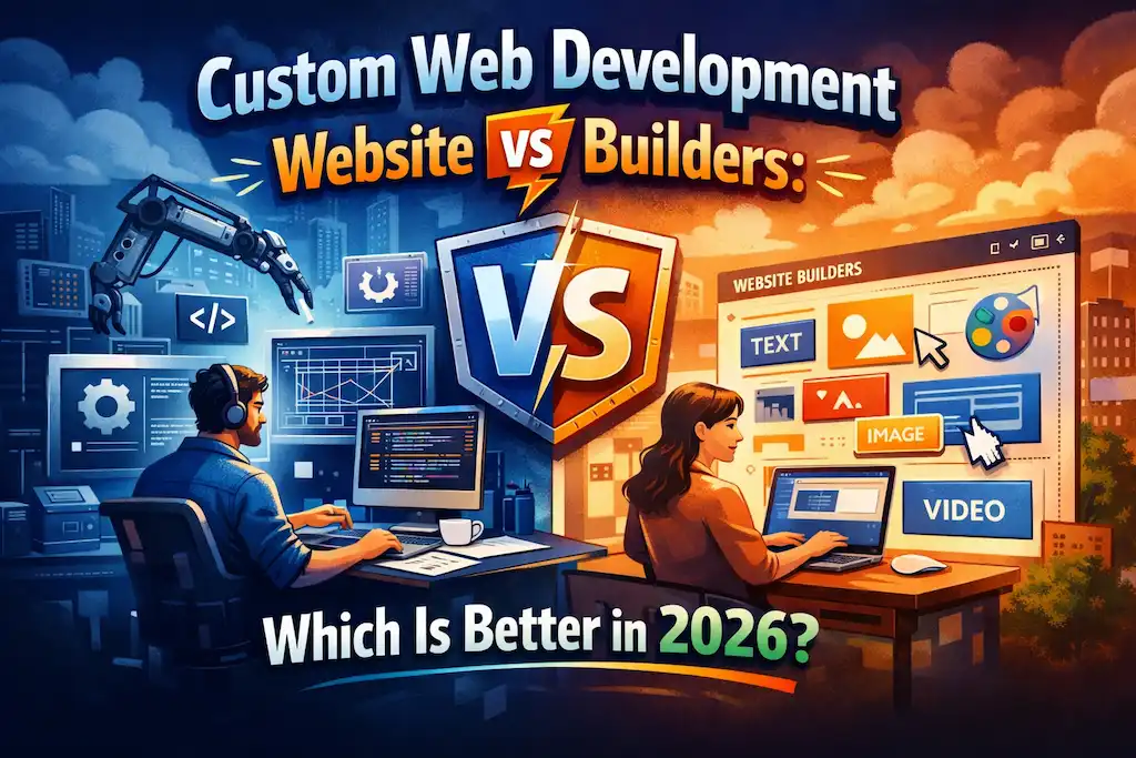 Custom Web Development vs Website Builders (2026): Best Ultimate Guide + 15 Proven Differences custom web development vs website builders